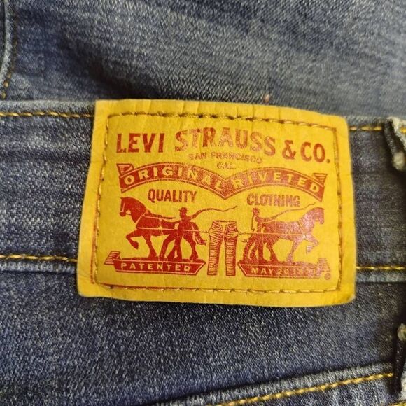 Levi's 721 High Rise Skinny Jeans Sz 27 Stretchy Blue Denim - Picture 6 of 9